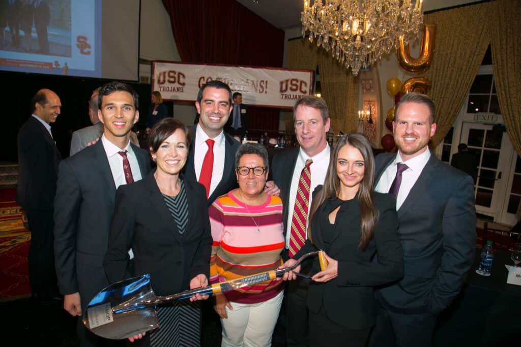Sonia Savoulian with MRED students in 2016, after they won the Silver Shovel award at the 2016 NAIOP competition