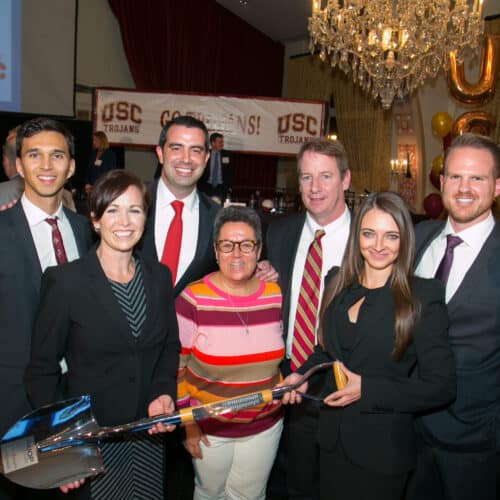Sonia Savoulian with MRED students in 2016, after they won the Silver Shovel award at the 2016 NAIOP competition