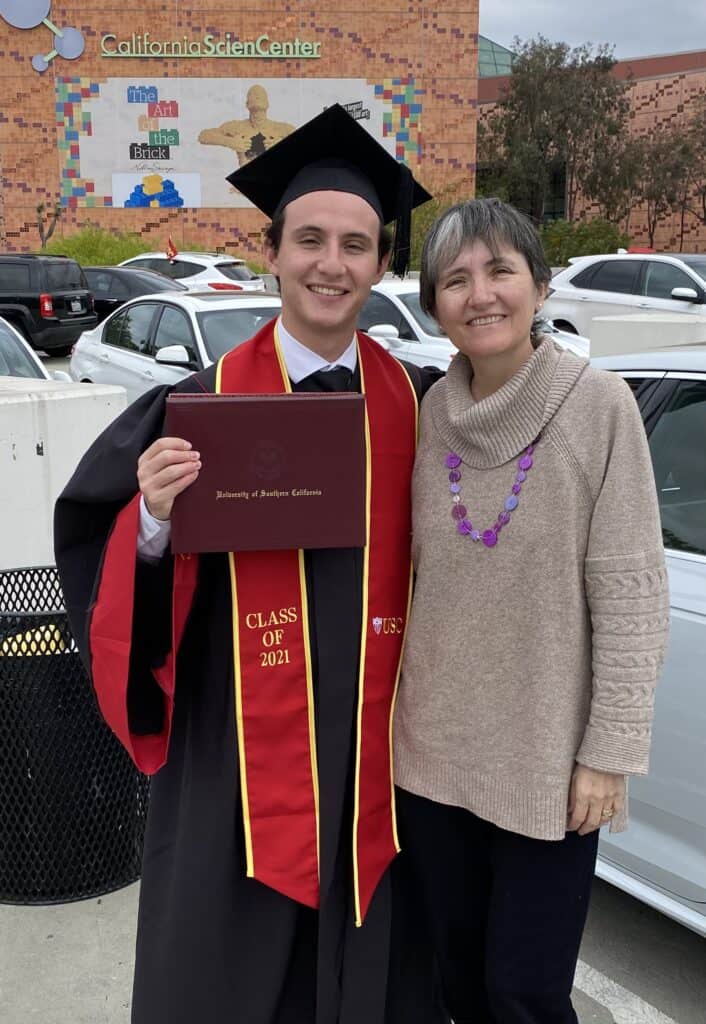 Rocio Ribero and her son, Dario, at USC graduation in 2021.