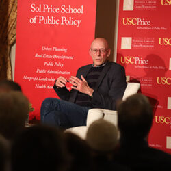 Michael Pollan giving talk at USC