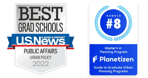 US News Public Affairs Urban Planning 2022 and Planetizen Ranked #8 Master's in Planning program