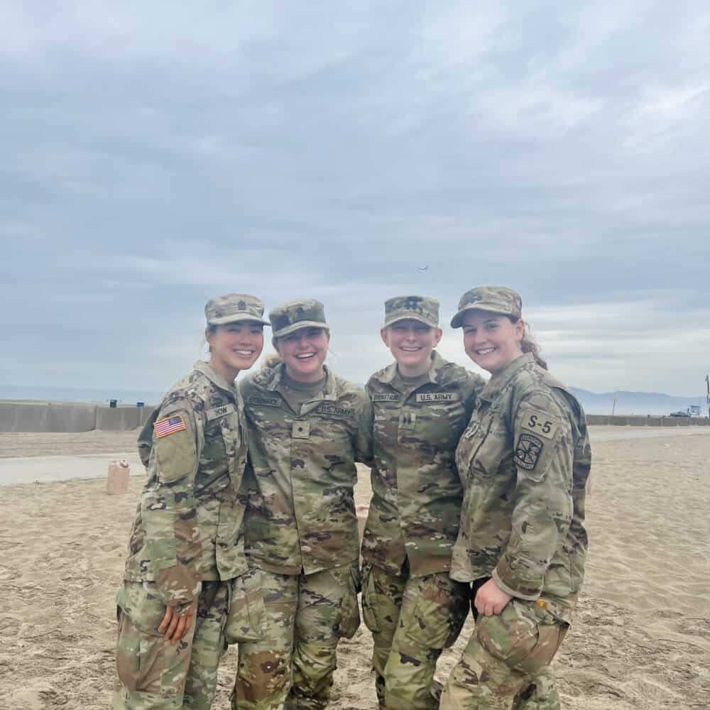 Abby Erckenbrack (second from left) during Army ROTC training. (Courtesy of Abby Erckenbrack)