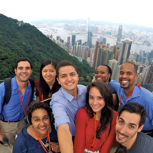 USC Price students at an international lab in Hong Kong