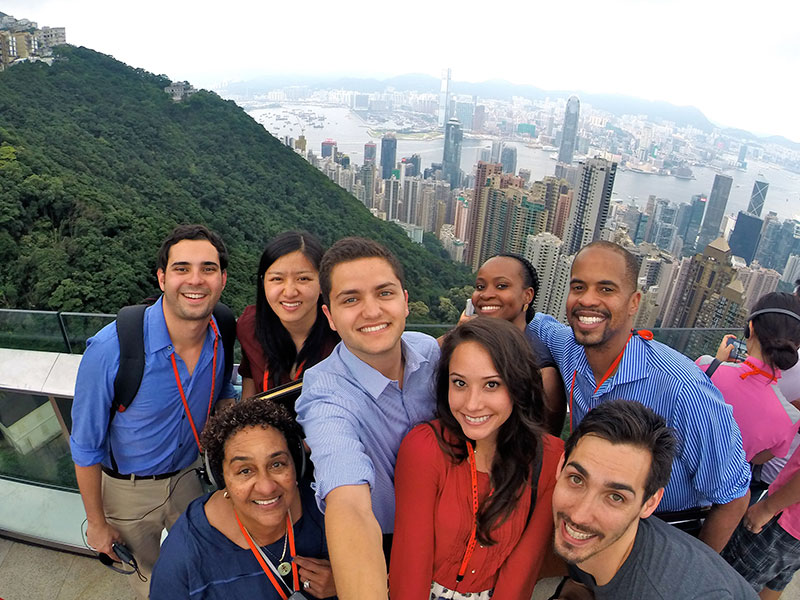 USC Price students at an international lab in Hong Kong