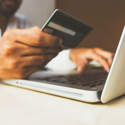 Credit card being used online