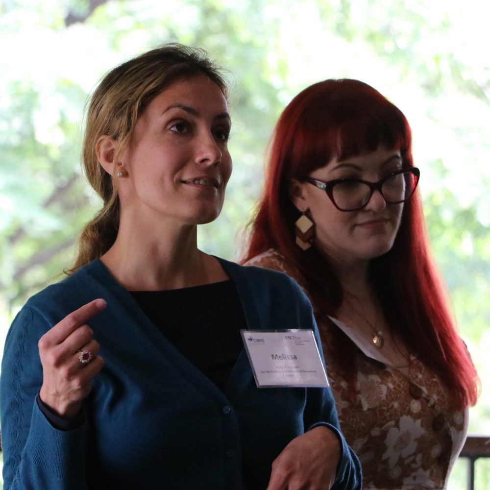 Two women giving a presentation