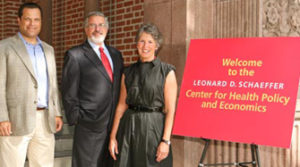 Dana Goldman, left, Leonard D. Schaeffer and his wife, Pamela
