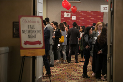 Students at a Price networking event.