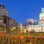 Baltimore City Hall and War Memorial Plaza at dawn, Baltimore