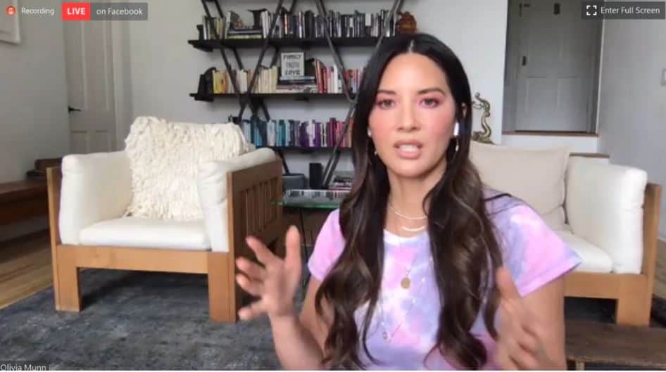 Olivia Munn on a Zoom call for Price AIPC