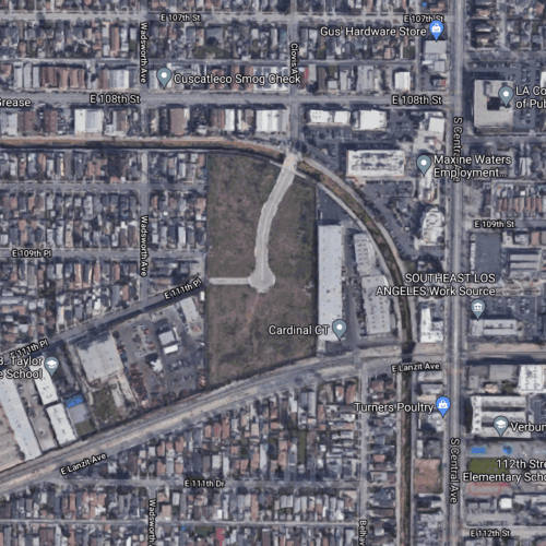 Google Map of Watts area Los Angeles
