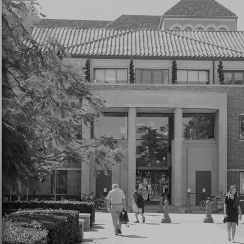 Black and white image of the Price School