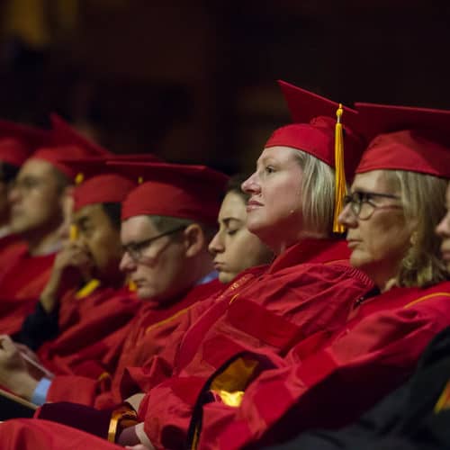 Ph.D. students at the 2019 Commencement ceremony