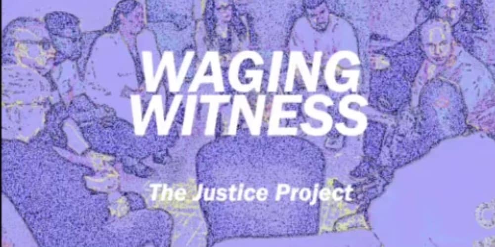 The "Waging Witness" title card.