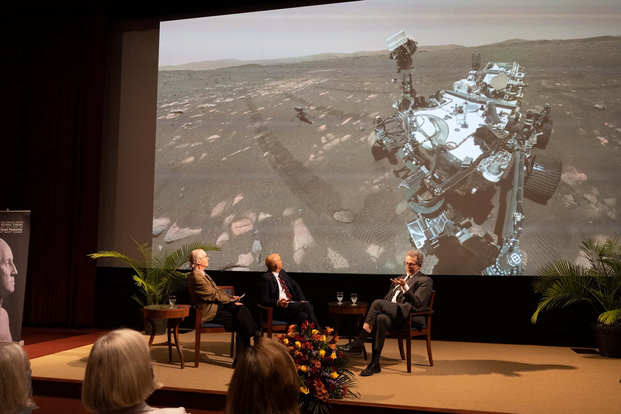 Prof. Sloane, Kevin Butterfield and James Green (NASA) in discussion