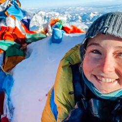 Lucy Westlake at top of Mt Everest