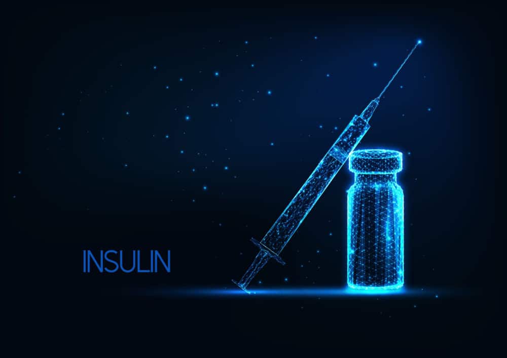 drawing of bottle of insulin and a needle