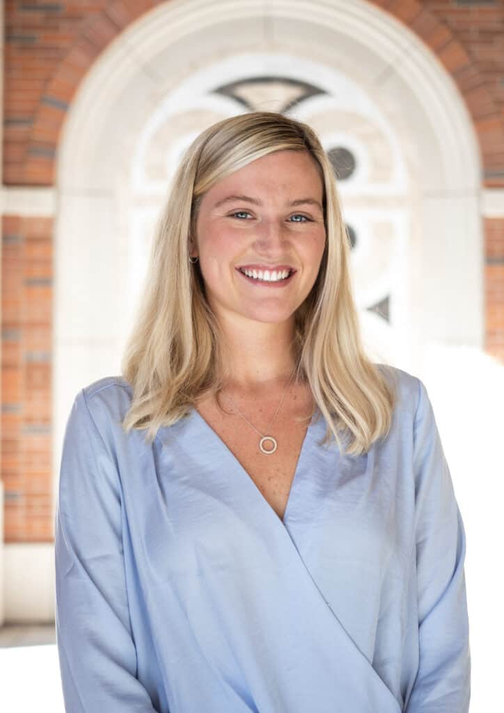 Emily Varley headshot taken on USC campus