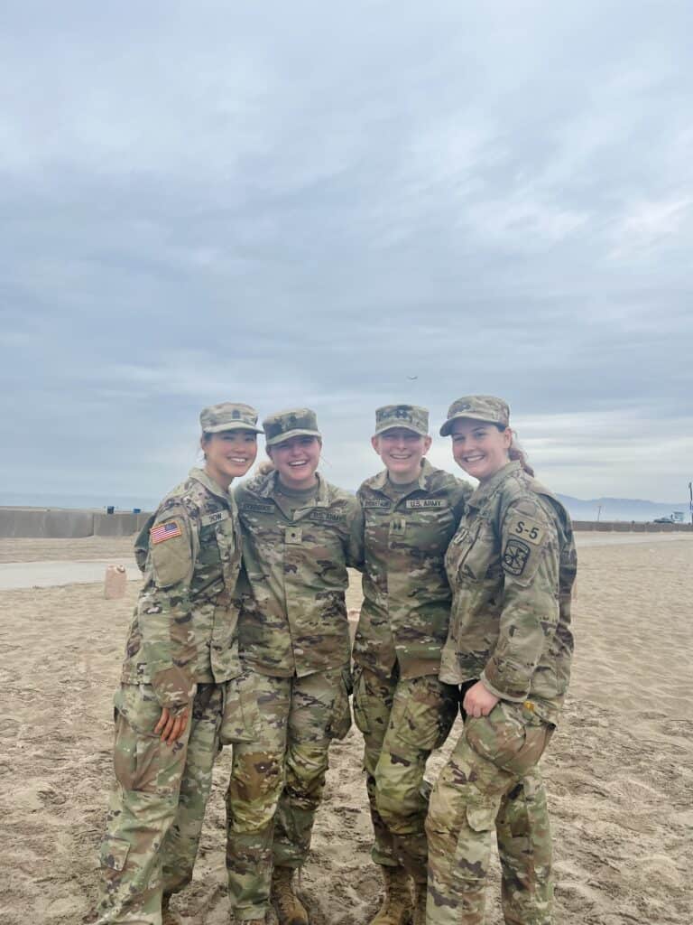 Abby Erckenbrack (second from left) during Army ROTC training. (Courtesy of Abby Erckenbrack)