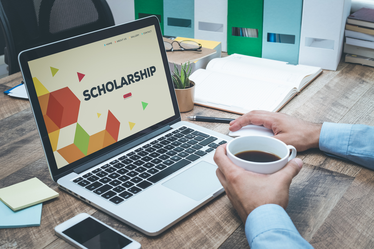 Scholarships on laptop