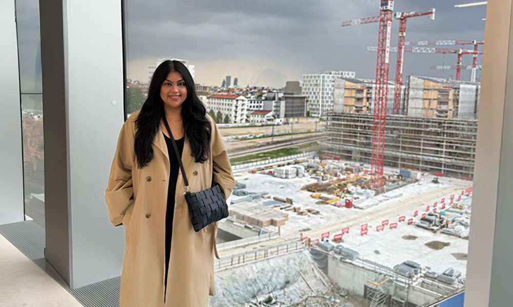 USC Price Student Irum Mahmood at what will be the Milan- Cortina Olympic Village