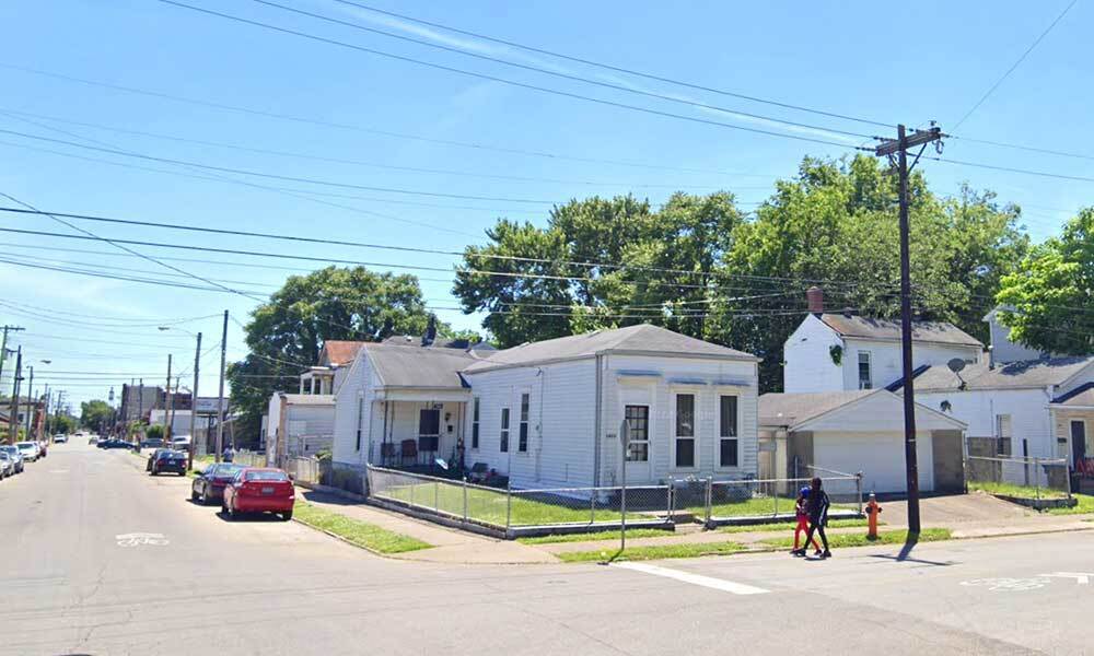 White painted homes in Russell, which is one of the historic black neighborhoods in Louisville.